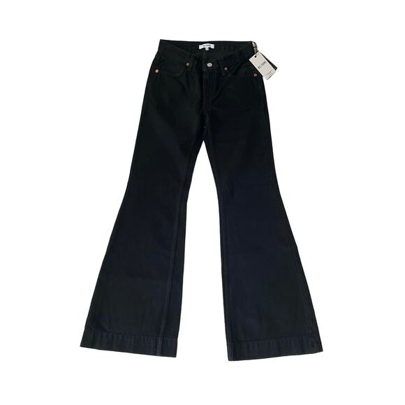 Re/Done Stove Pipe Flare High Rise Jeans Denim Black Size 23